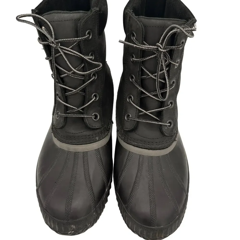 Sorel Men's Black Cheyanne II Lace Duck Boots Size 11